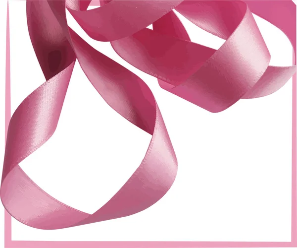 Roze lint over witte achtergrond, design element. — Stockvector