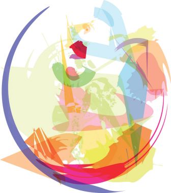 soyut renkli kompozisyon