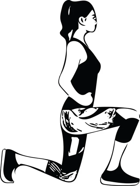 Abstrato mulher fitness, corpo feminino treinado — Vetor de Stock