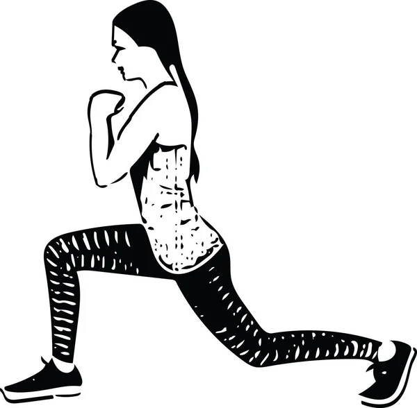 Femme fitness abstraite, corps féminin entraîné — Image vectorielle