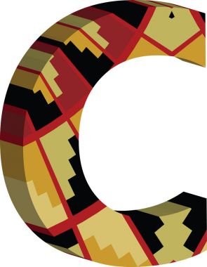 3D yazı tipi harf c