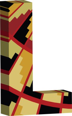 3D yazı tipi mektup l