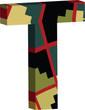 3D yazı tipi mektup t