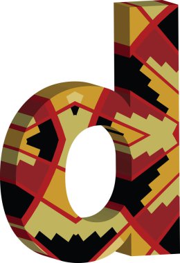 3D yazı tipi harf d