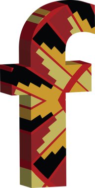 3D yazı tipi harf f