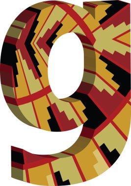 3D yazı tipi harf g