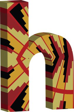 3D yazı tipi h harfi