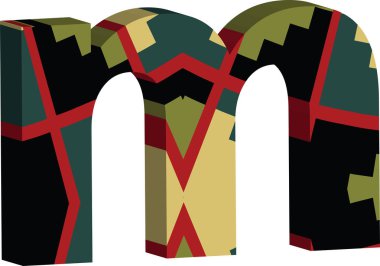 3D yazı tipi harf m