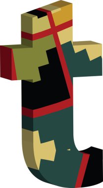 3D yazı tipi mektup t