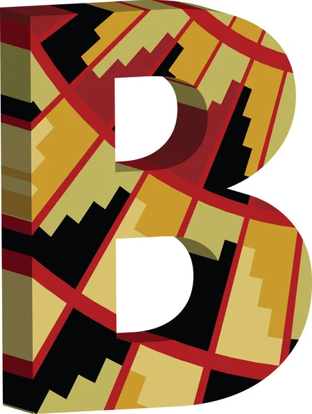 3d font letter B — Stock Vector