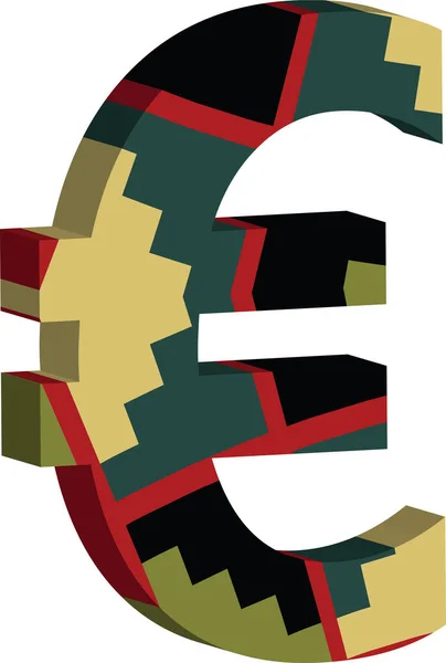 3D euro Symbol — Wektor stockowy