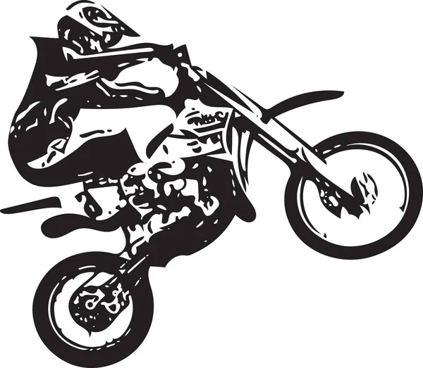 Extrém motocross versenyző motorkerékpár — Stock Vector