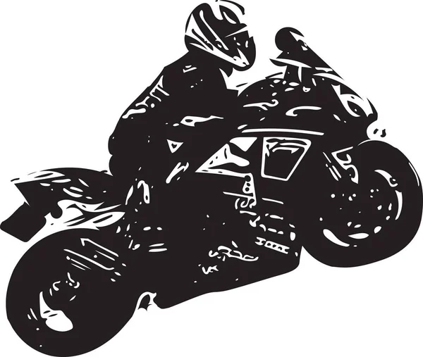 Extrema motocrossförare med motorcykel — Stock vektor