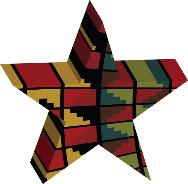 Abstrato projetado colorido estrela 3D — Vetor de Stock