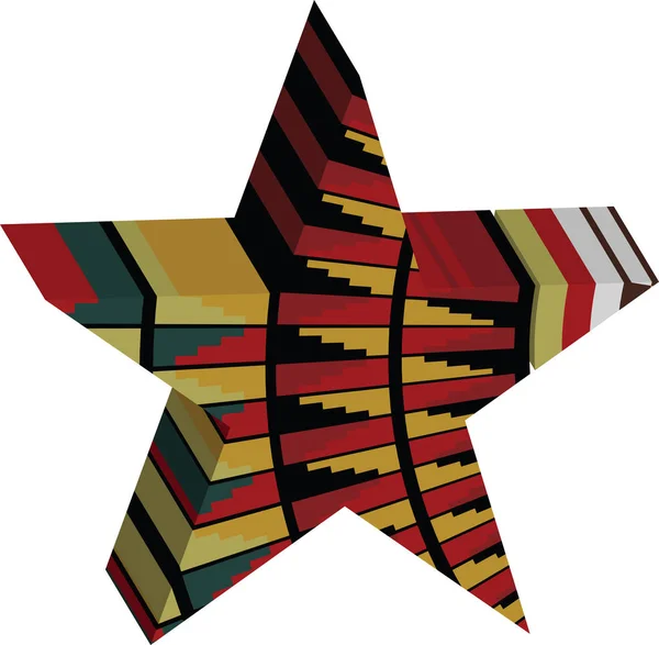 Abstrakta designade färgglada stjärnor 3d — Stock vektor