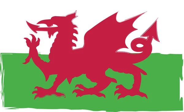 Grunge WALES flag or banner — Stock Vector