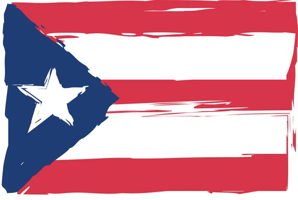 Grunge 波多黎各国旗或横幅 — 图库矢量图片