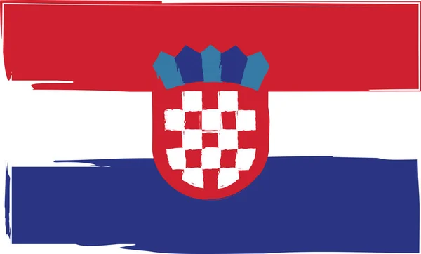 Grunge Kroatië vlag of banner — Stockvector