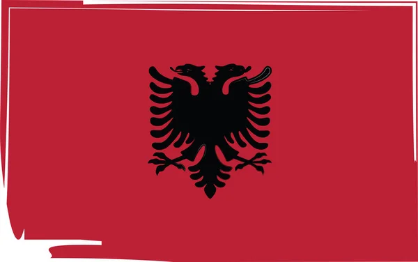 Abstract Albania flag or Albanian banner — Stock Vector