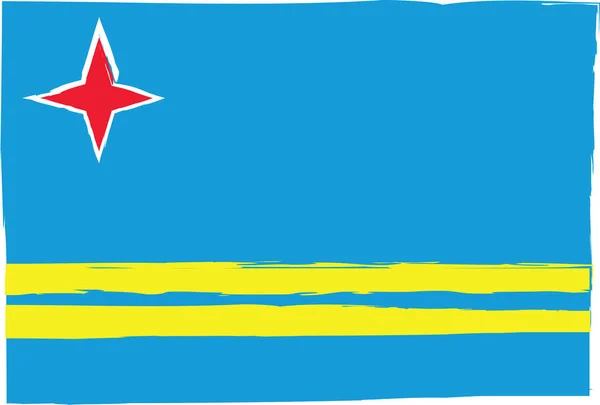 Abstracte Aruba vlag of banner — Stockvector