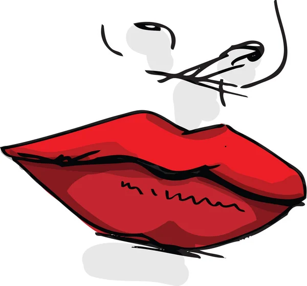 Kadının dudakları illüstrasyon kroki — Stok Vektör
