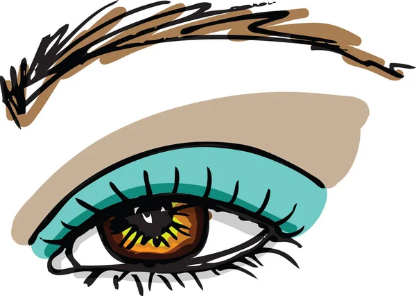 Dibujo de ojo femenino ilustración — Vector de stock