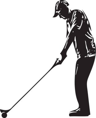 Golf oynayan adam.