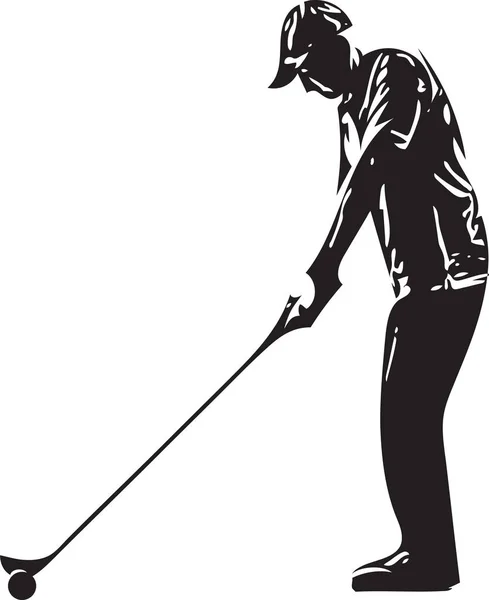 Man playing golf — Stock Vector