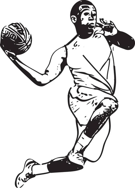 Σκίτσο του καλαθοσφαιριστής — Διανυσματικό Αρχείο