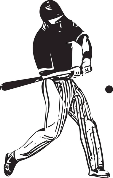 Illustration of baseball player playing — Stock Vector