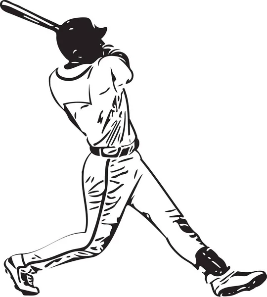 Illustrazione del giocatore di baseball che gioca — Vettoriale Stock
