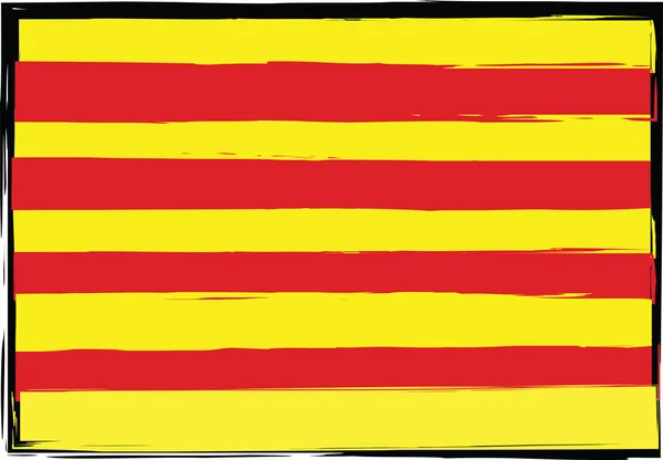 Grunge bendera Catalunya atau banner - Stok Vektor