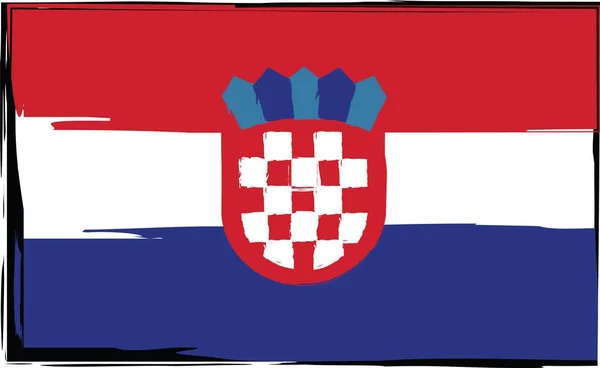 Grunge Kroatië vlag of banner — Stockvector