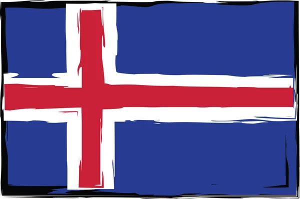 Grunge 冰岛国旗或横幅 — 图库矢量图片
