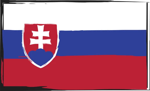 Grunge Slovakien flagga eller banner — Stock vektor