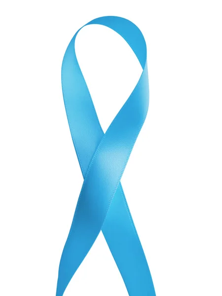 Ο καρκίνος του προστάτη κορδέλα ευαισθητοποίησης. Σύμβολο της νόσου. Φως μπλε rib — Φωτογραφία Αρχείου