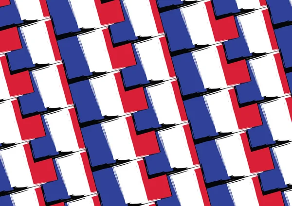 Grunge 法国国旗或横幅 — 图库矢量图片