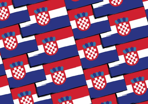 Grunge kroatische Flagge oder Banner — Stockvektor
