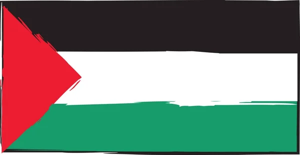 추상 팔레스타인 깃발 또는 배너 그림 — 스톡 벡터