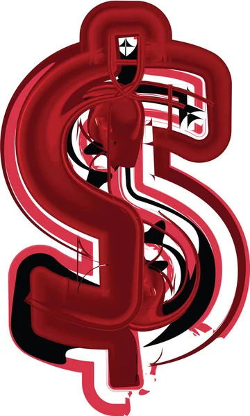Symbole dollar abstrait — Image vectorielle