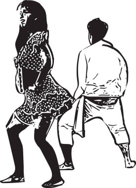 drawing of couples dancing clipart