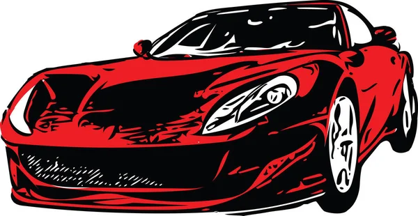 Silhouette de véhicule Sportscar rouge — Image vectorielle