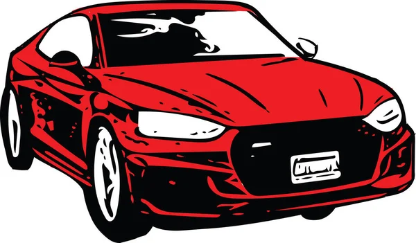 Rote Sportwagensilhouette — Stockvektor