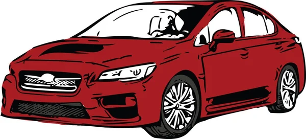 Red Sportscar veículo silhueta — Vetor de Stock