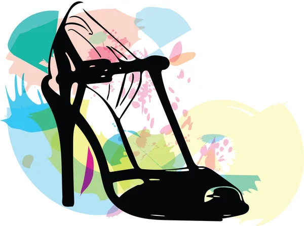 Disegno astratto di scarpe femminili tacco alto — Vettoriale Stock