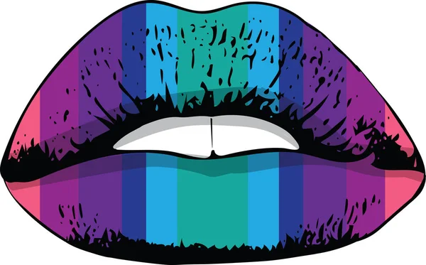 Abstrait coloré femme lèvres — Image vectorielle