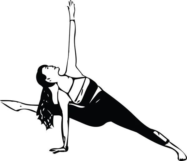 Beautiful sportig passform yogini kvinna praxis yoga — Stock vektor