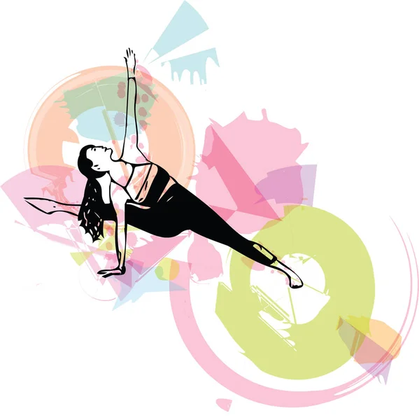 Beautiful sporty fit yogini woman practices yoga — Stock Vector