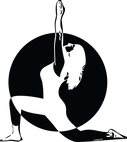 Schöne sportlich fitte Yogini-Frau übt Yoga — Stockvektor