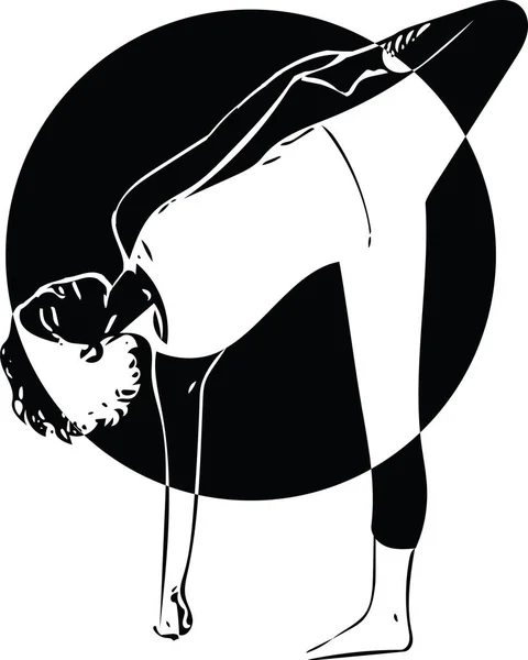 Красивая спортивная йогини женщина практикует йогу — стоковый вектор